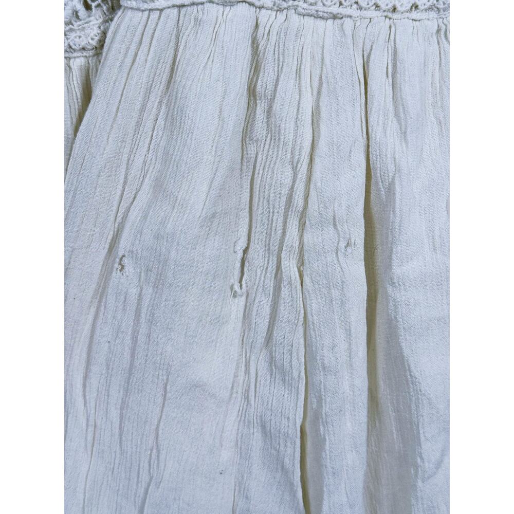American Eagle Babydoll Mini Dress Size XS Cream Boho Country Cowgirl Concert - Picture 12 of 13